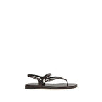 Chloé Black Calf Leather Bos Taurus Flat Sandals