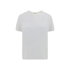 White cotton T-shirt by Brunello Cucinelli, featuring a classic fit and soft fabric, displayed on a plain background.