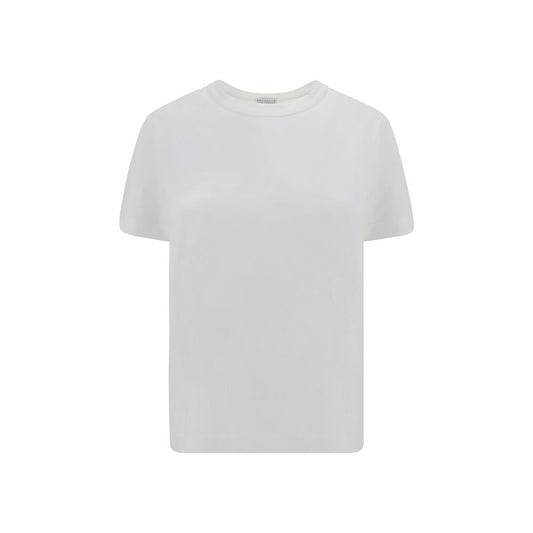 Brunello Cucinelli White Cotton T-Shirt Brunello Cucinelli