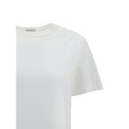 White Brunello Cucinelli cotton T-shirt with a classic crew neckline and subtle branding details.