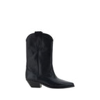 Isabel Marant Black Calf Leather Bos Taurus Ankle Boots Isabel Marant