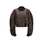 Rick Owens Brown Calf Leather Bos Taurus Bomber