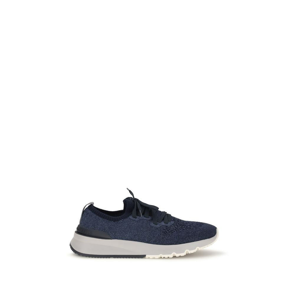 Brunello Cucinelli Blue Cotton Athletic Sneakers Brunello Cucinelli