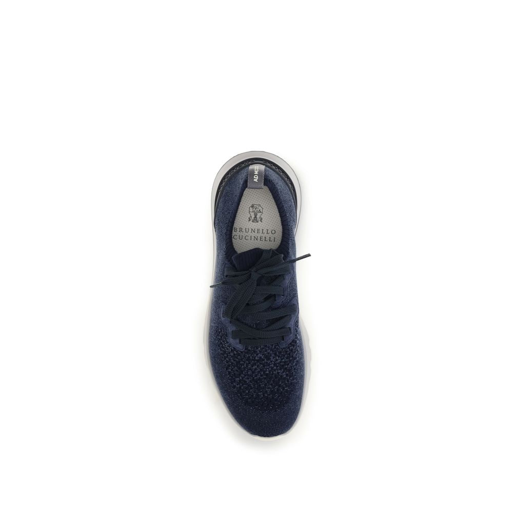 Brunello Cucinelli Blue Cotton Athletic Sneakers Brunello Cucinelli