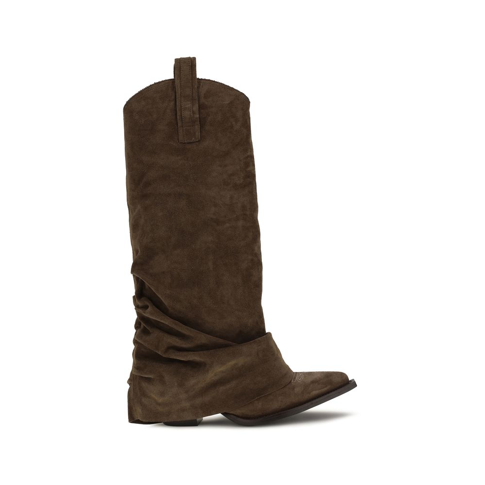 R13 Brown Calf Leather Bos Taurus Boots R13