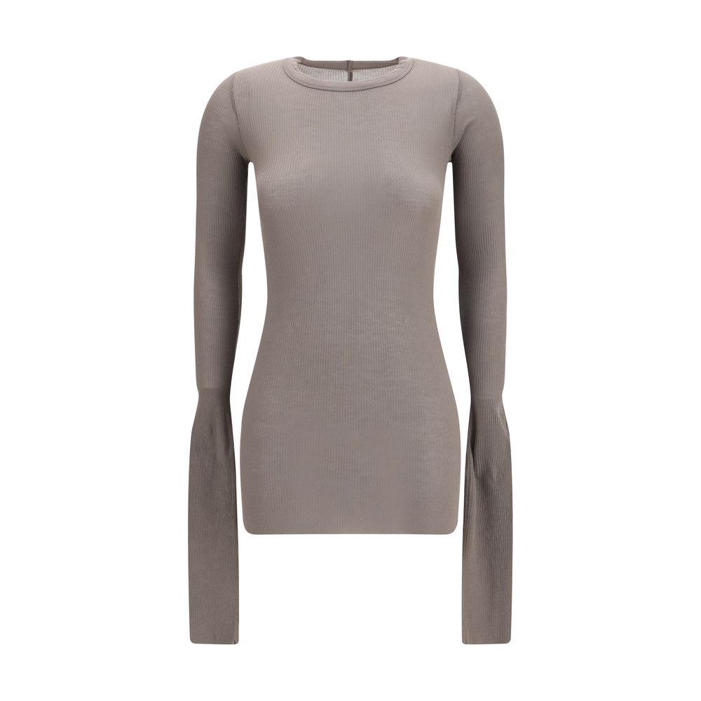 Rick Owens Gray Viscose Long Sleeve T-Shirt Rick Owens