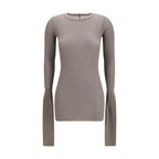 Rick Owens Gray Viscose Long Sleeve T-Shirt Rick Owens