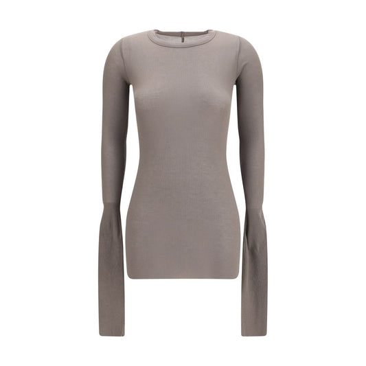 Rick Owens Gray Viscose Long Sleeve T-Shirt Rick Owens