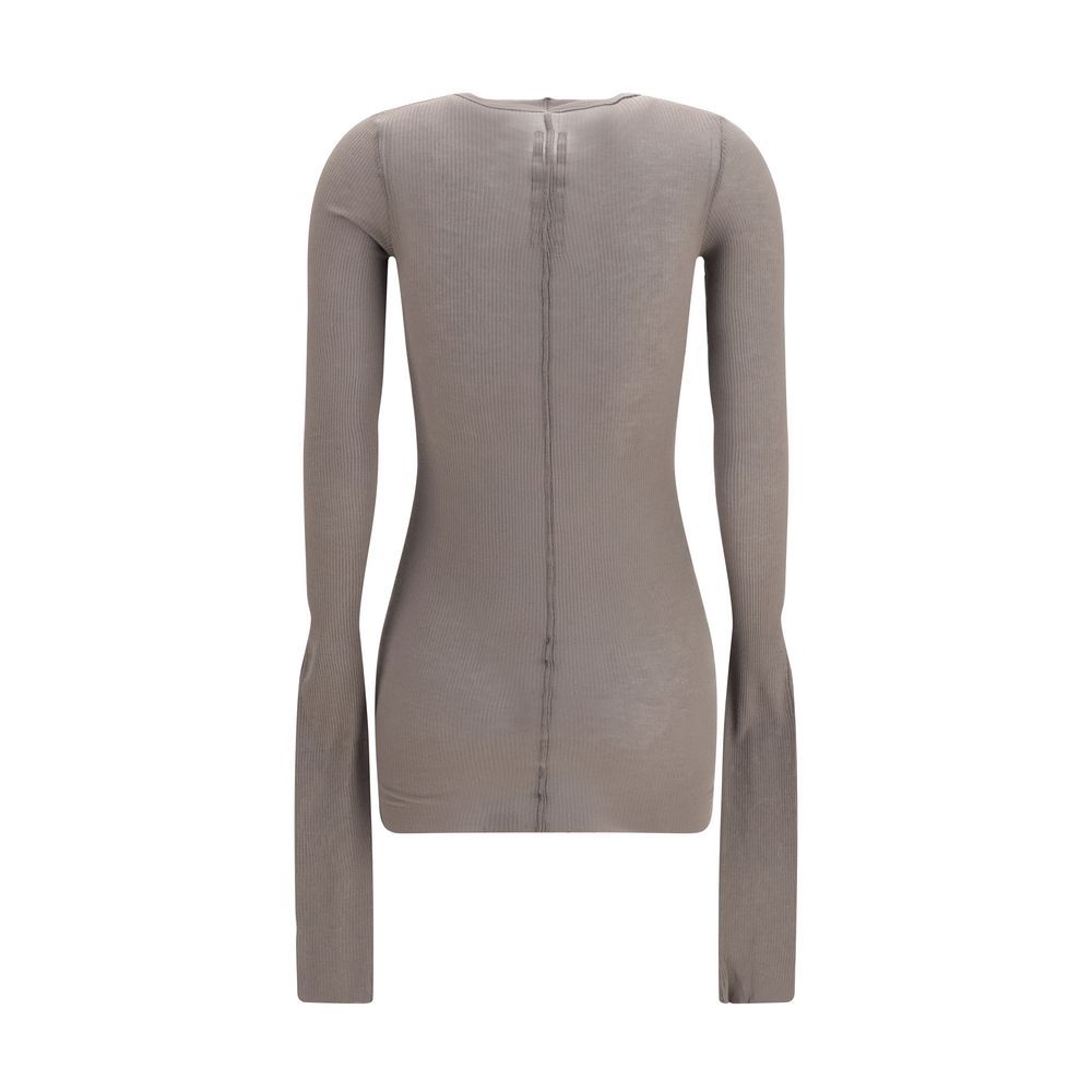 Rick Owens Gray Viscose Long Sleeve T-Shirt Rick Owens