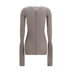 Rick Owens Gray Viscose Long Sleeve T-Shirt Rick Owens
