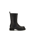Rick Owens Black Calf Leather Bos Taurus Flat Boots Rick Owens