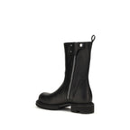 Rick Owens Black Calf Leather Bos Taurus Flat Boots Rick Owens