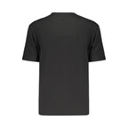 Black cotton women's T-shirt by Calvin Klein, featuring a classic fit and minimal design.