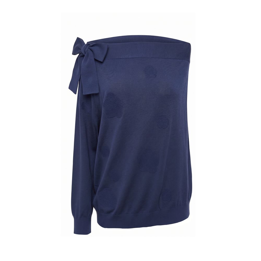 Malo Blue Cotton Women Sweater Malo