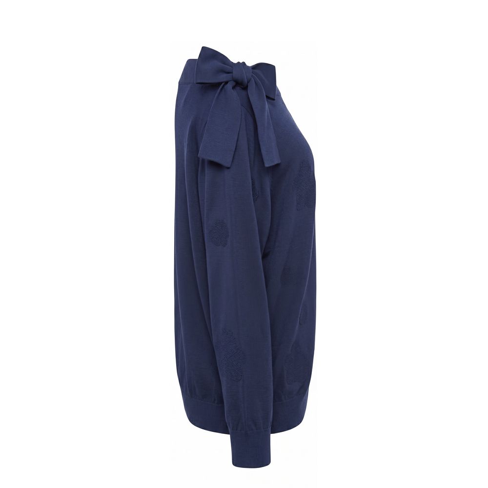 Malo Blue Cotton Women Sweater Malo