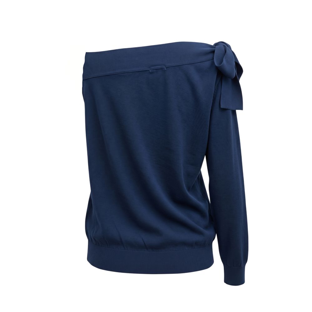 Malo Blue Cotton Women Sweater Malo