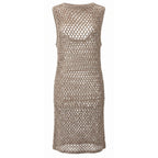 Malo Beige Cotton Women Dress