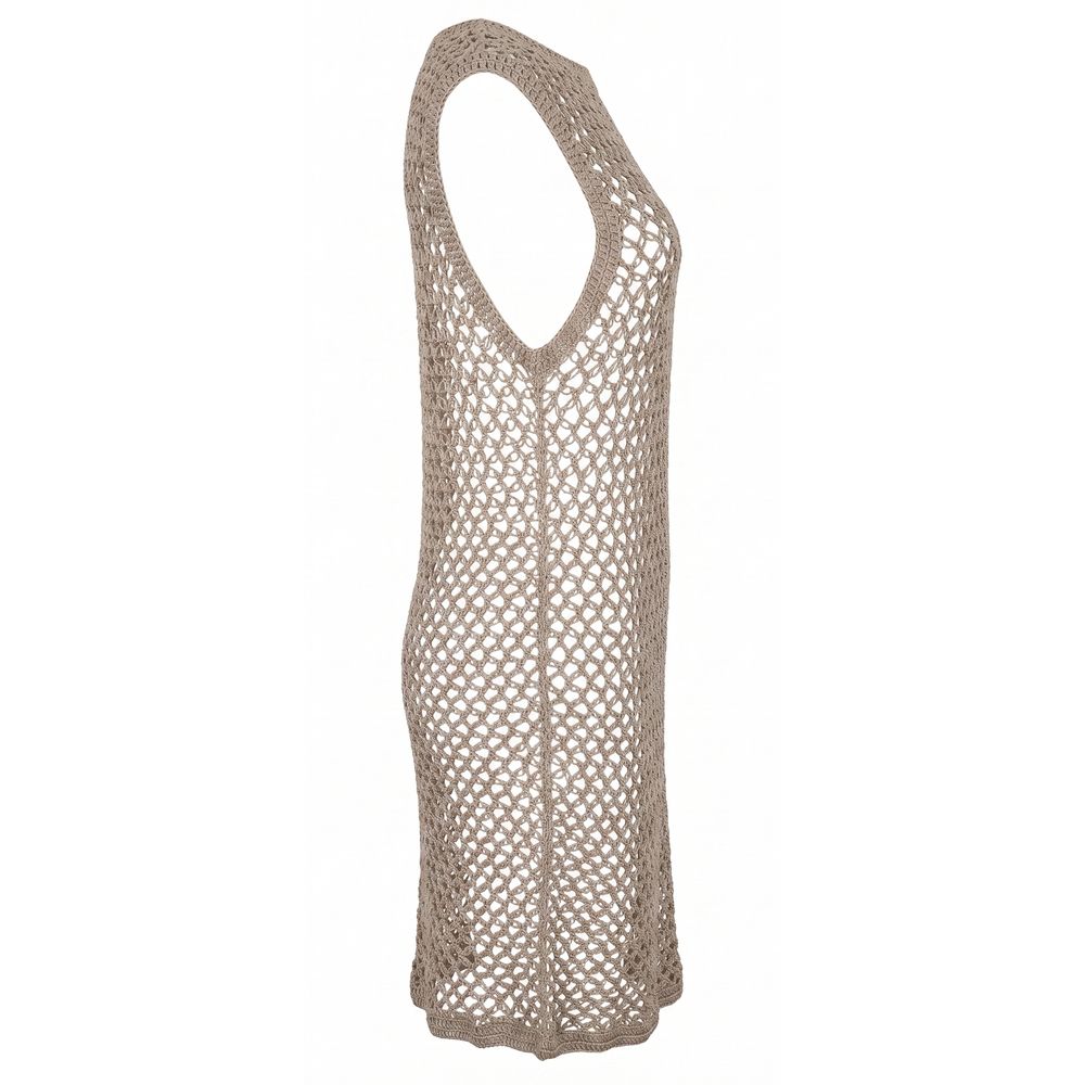 Malo Beige Cotton Women Dress Malo