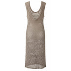 Malo Beige Cotton Women Dress