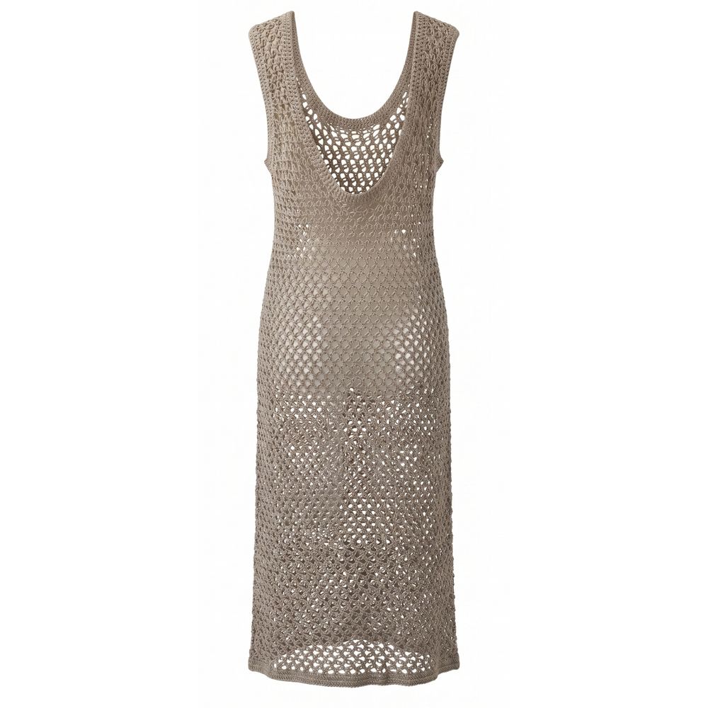 Malo Beige Cotton Women Dress Malo
