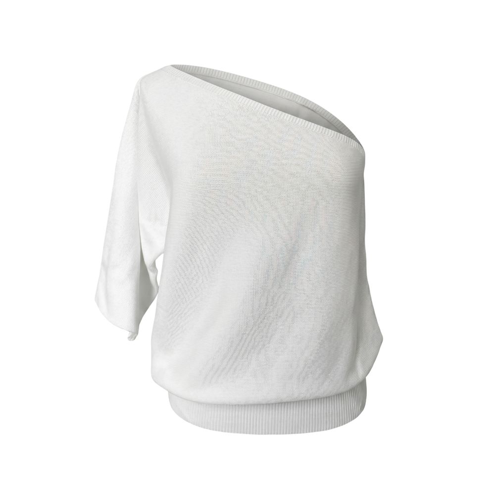 Malo White Cotton Women Sweater Malo