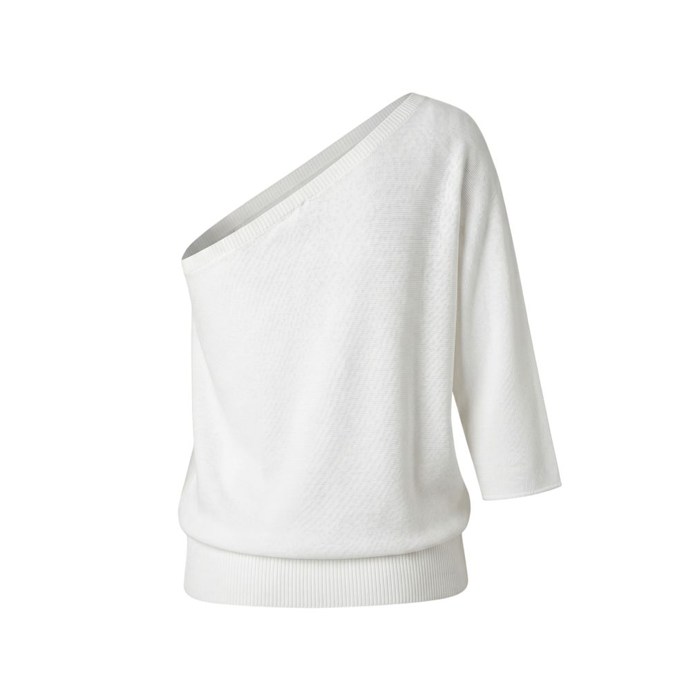 Malo White Cotton Women Sweater Malo