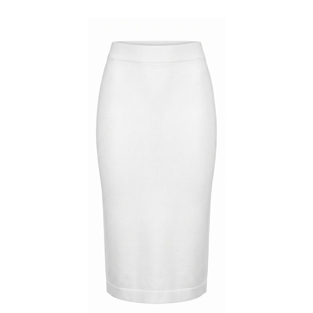 Malo White Cotton Women Skirt Malo
