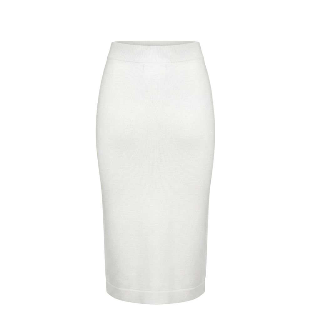 Malo White Cotton Women Skirt Malo