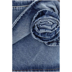 Magda Butrym Blue Cotton Mini Skirt