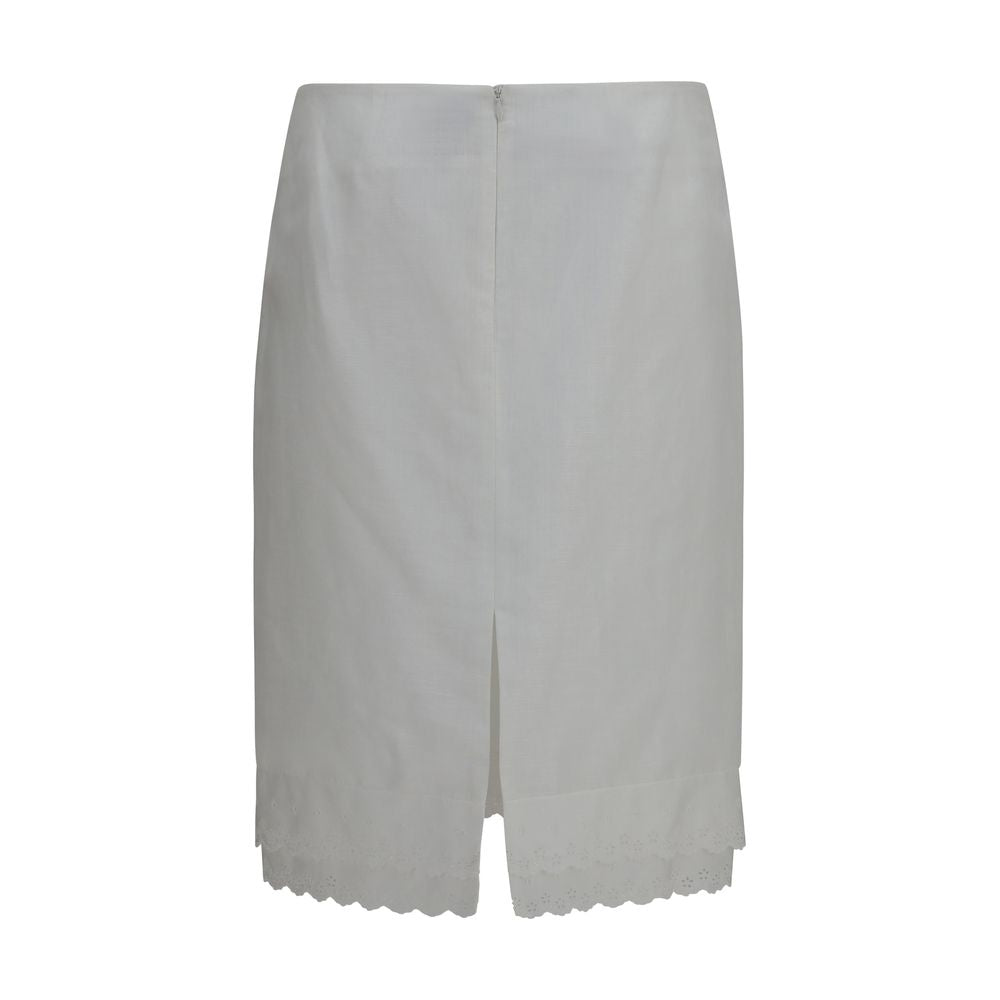 Magda Butrym White Cotton Midi Skirt Magda Butrym