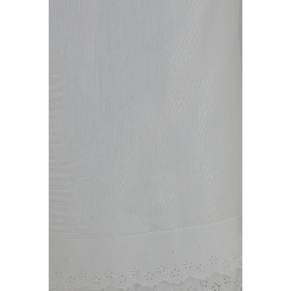 Magda Butrym White Cotton Midi Skirt Magda Butrym