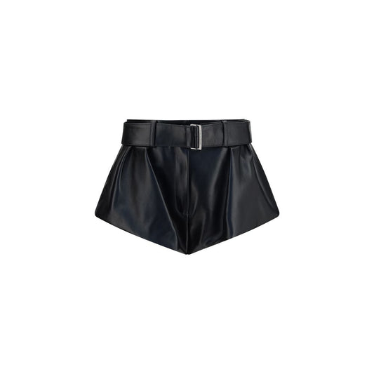Magda Butrym Black Lambskin Bermuda Shorts