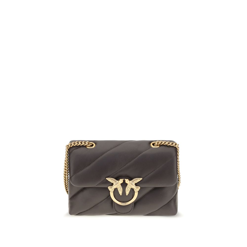 PINKO Brown Calf Leather Bos Taurus Shoulder Bag PINKO