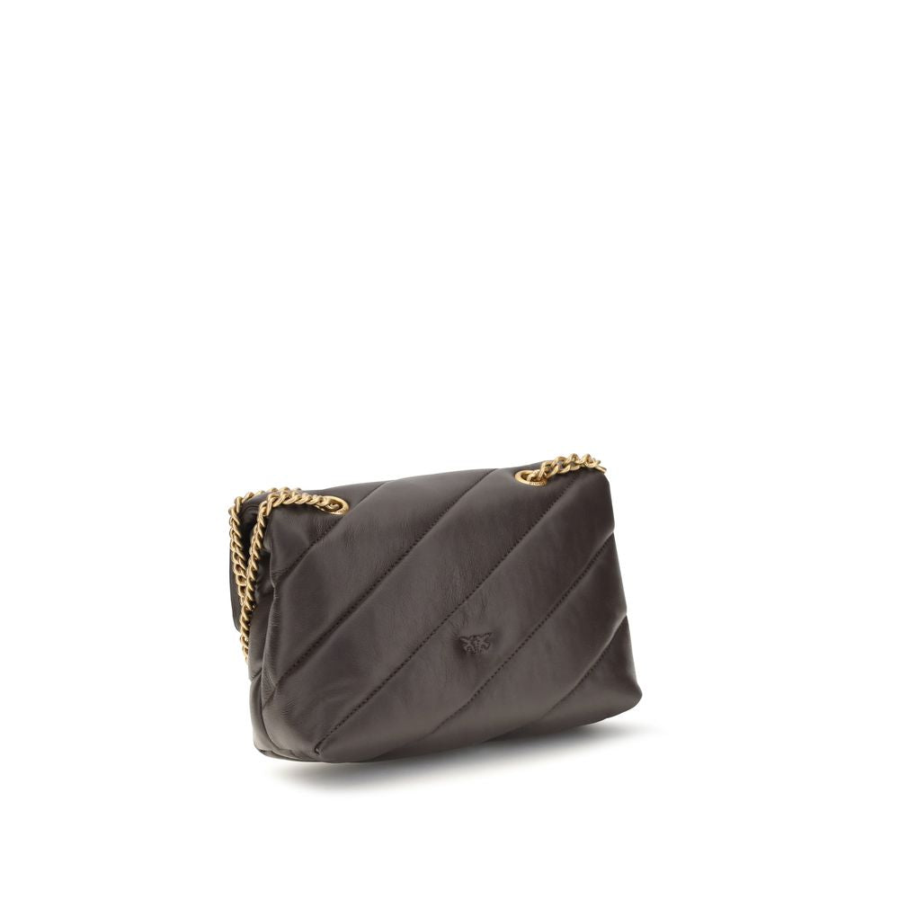 PINKO Brown Calf Leather Bos Taurus Shoulder Bag PINKO