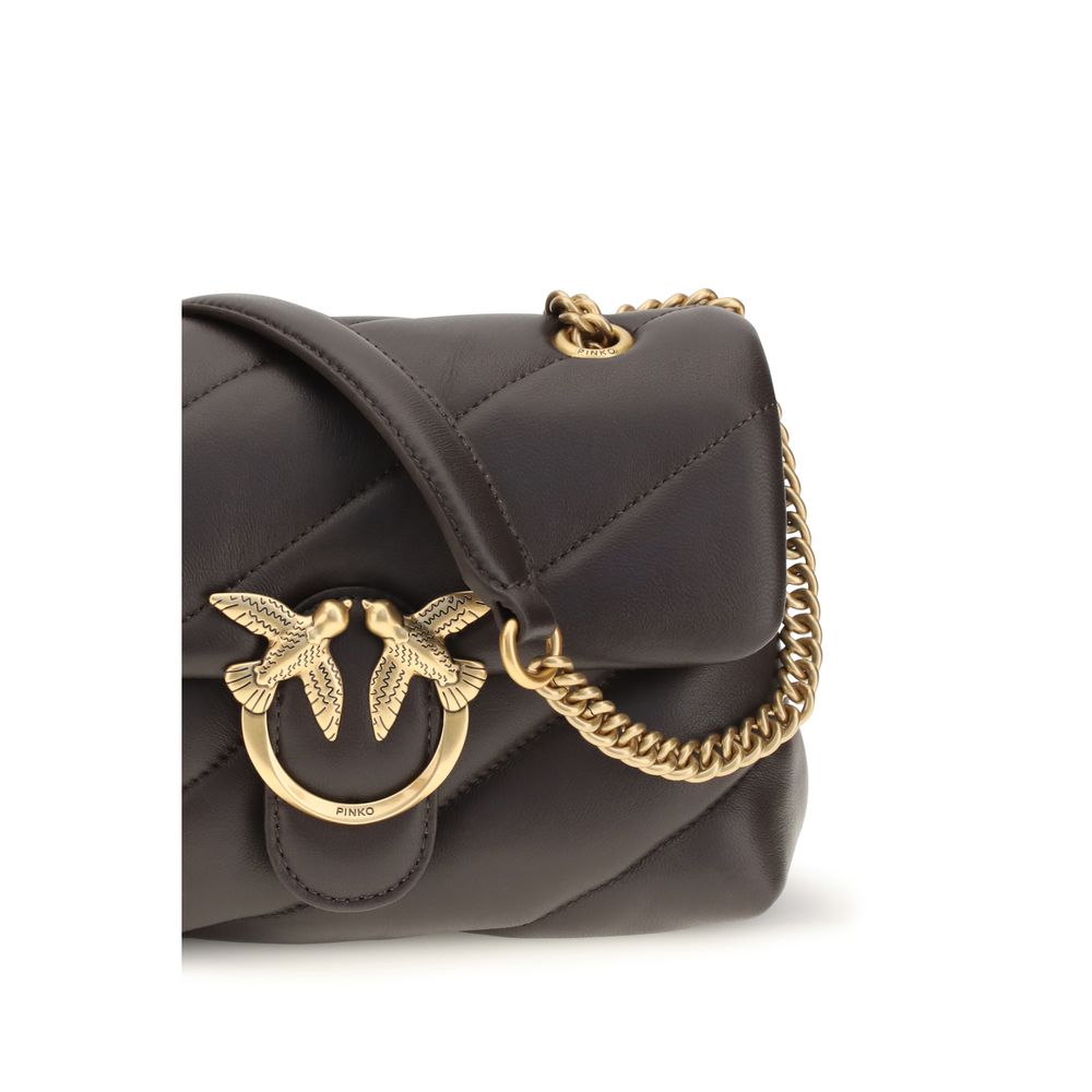 PINKO Brown Calf Leather Bos Taurus Shoulder Bag PINKO