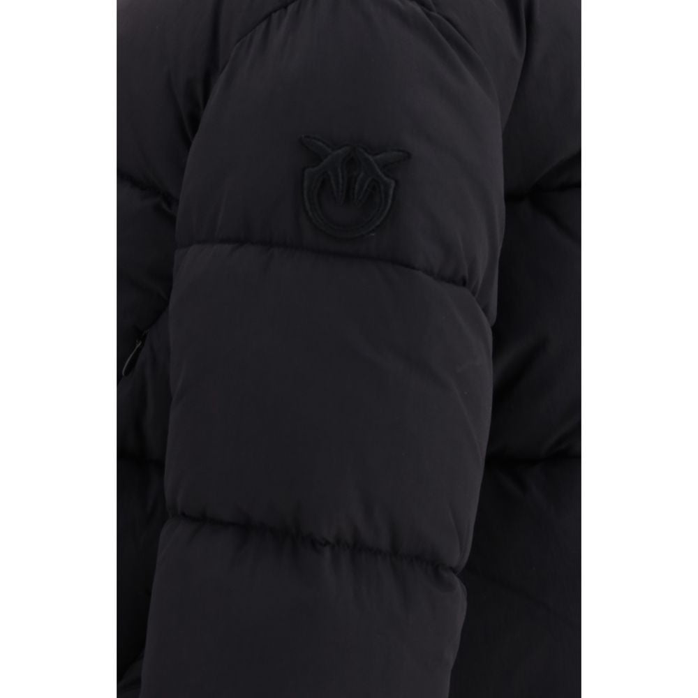 PINKO Black Nylon Full-Length Jacket PINKO