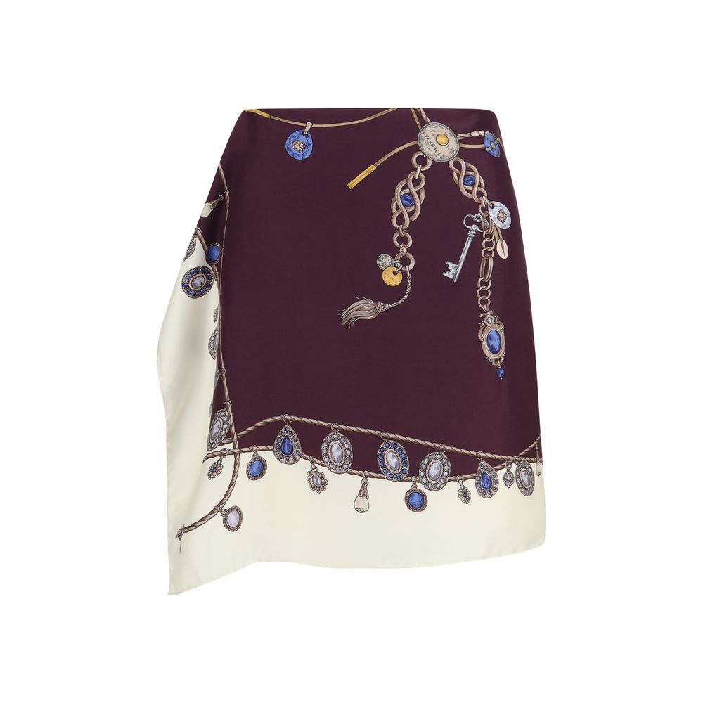 Versace Bordeaux Silk Mini Skirt Versace