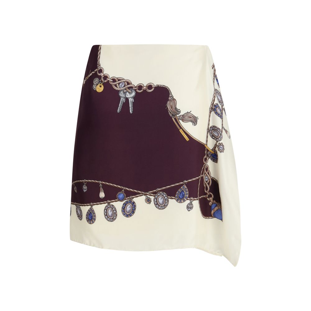 Versace Bordeaux Silk Mini Skirt Versace