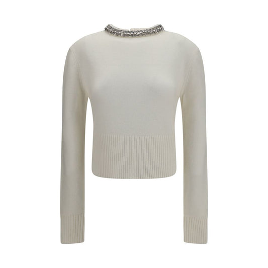 PINKO White Wool Oves Aries Sweatshirt PINKO