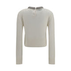 PINKO White Wool Oves Aries Sweatshirt PINKO