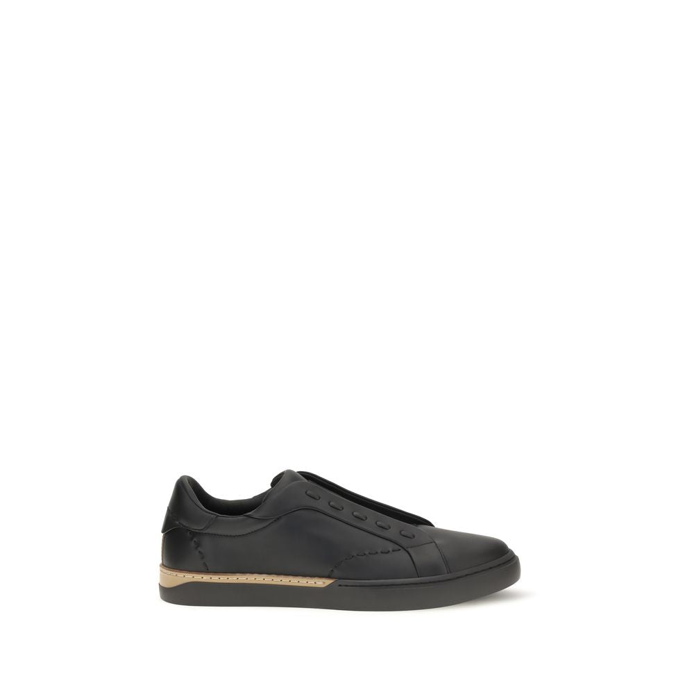 Fendi Black Calf Leather Bos Taurus Sneakers Fendi