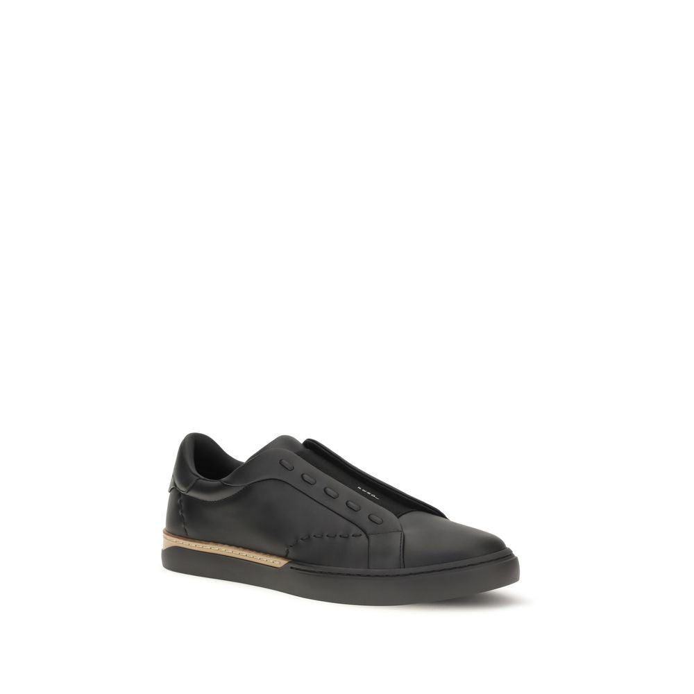 Fendi Black Calf Leather Bos Taurus Sneakers Fendi