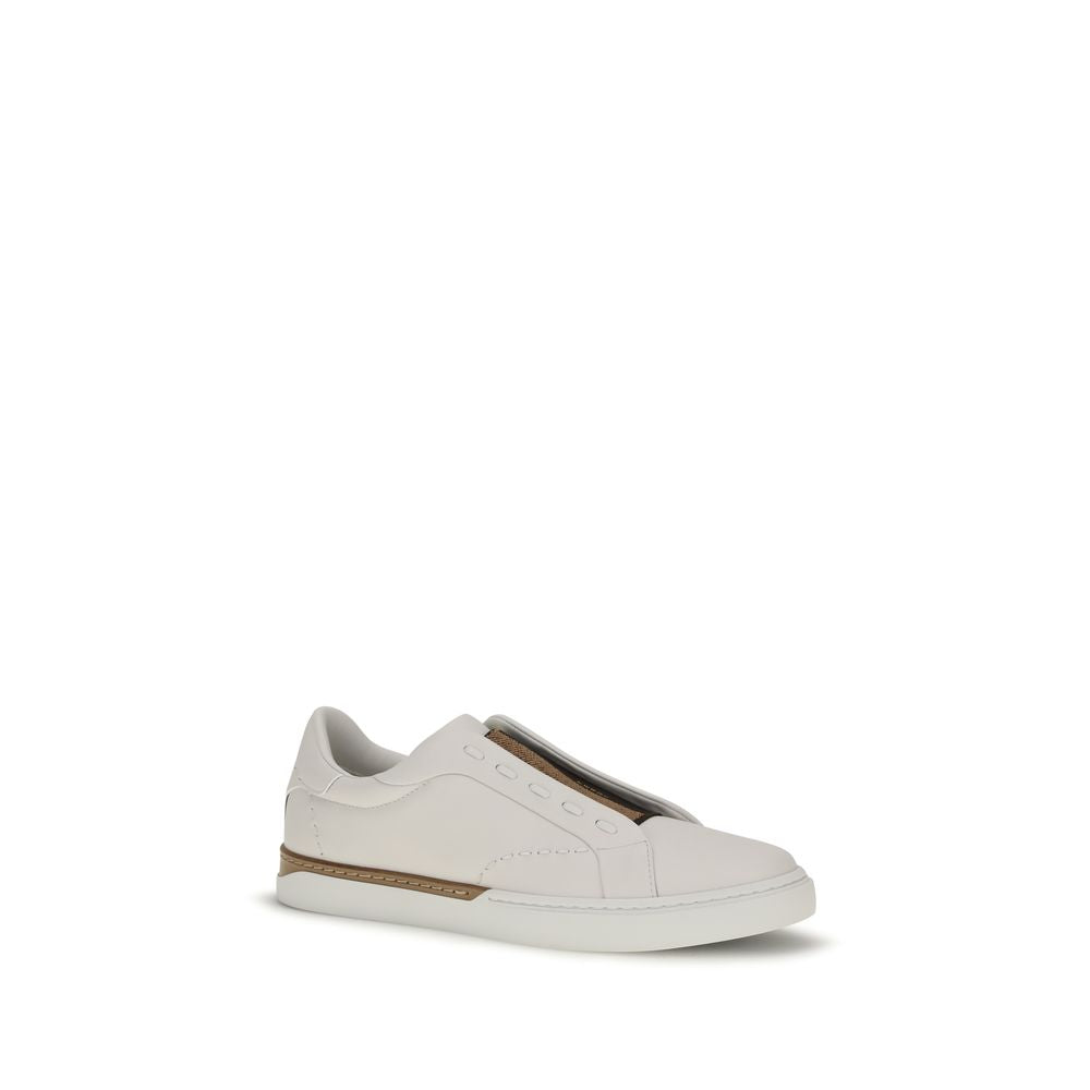 Fendi White Calf Leather Bos Taurus Low Top Sneakers Fendi