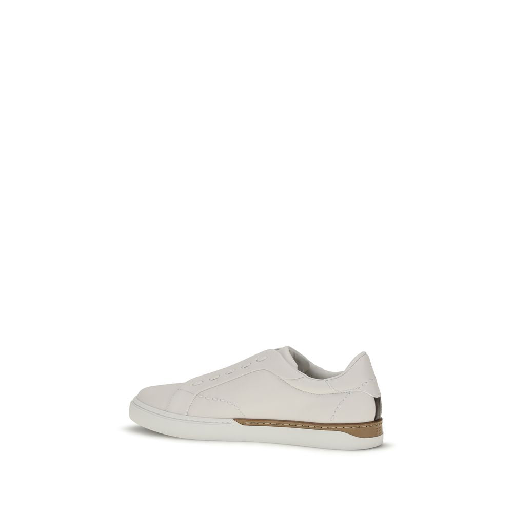 Fendi White Calf Leather Bos Taurus Low Top Sneakers Fendi