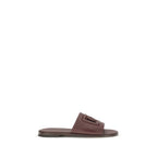 Dolce & Gabbana Brown Calf Leather Bos Taurus Flat Sandals - Eljoys Fashion 