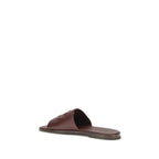 Dolce & Gabbana Brown Calf Leather Bos Taurus Flat Sandals - Eljoys Fashion 