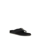 Dolce & Gabbana Black Polyester Flip-Flop Sandals