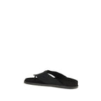 Dolce & Gabbana Black Polyester Flip-Flop Sandals