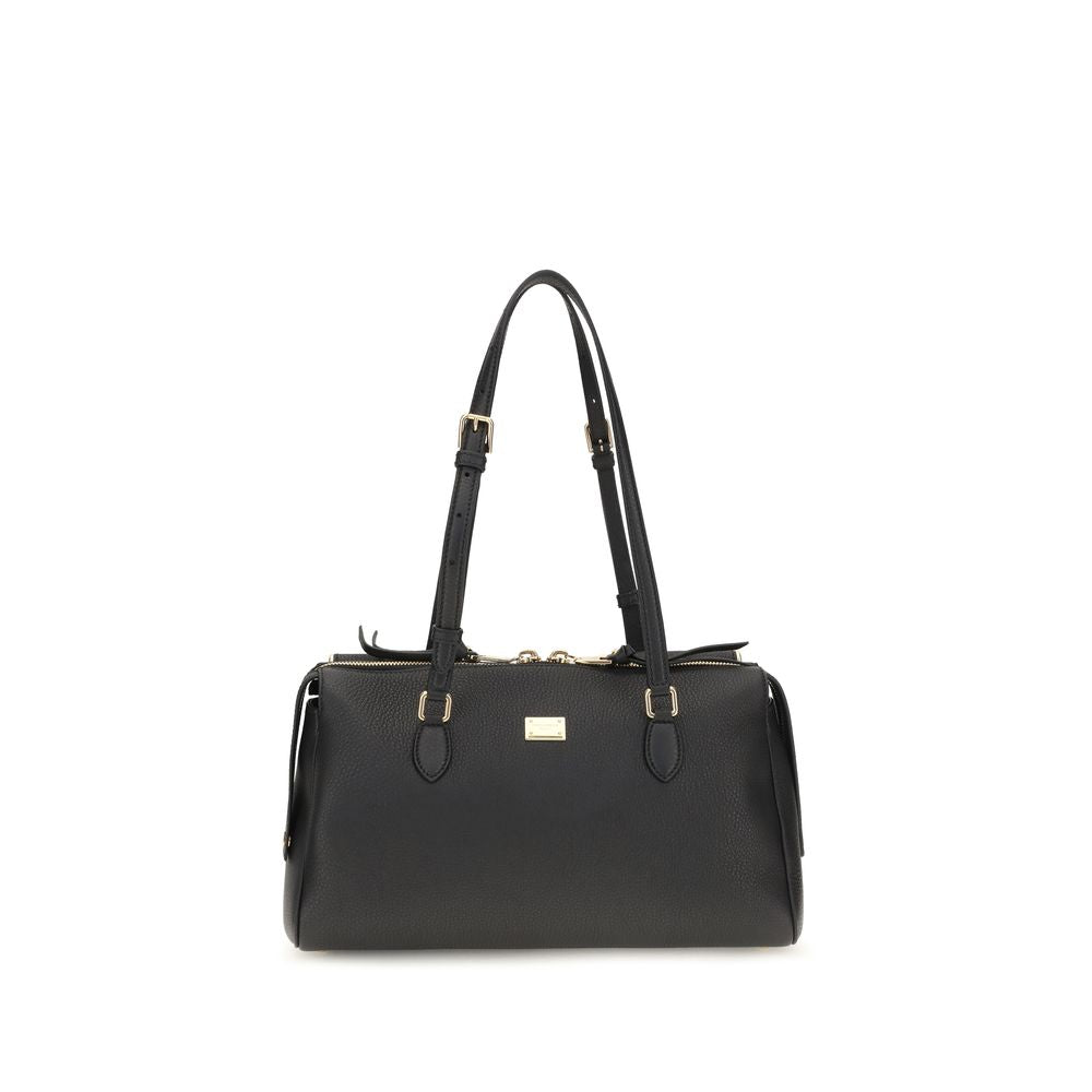 Dolce & Gabbana Black Calf Leather Bos Taurus Shoulder Bag Dolce & Gabbana