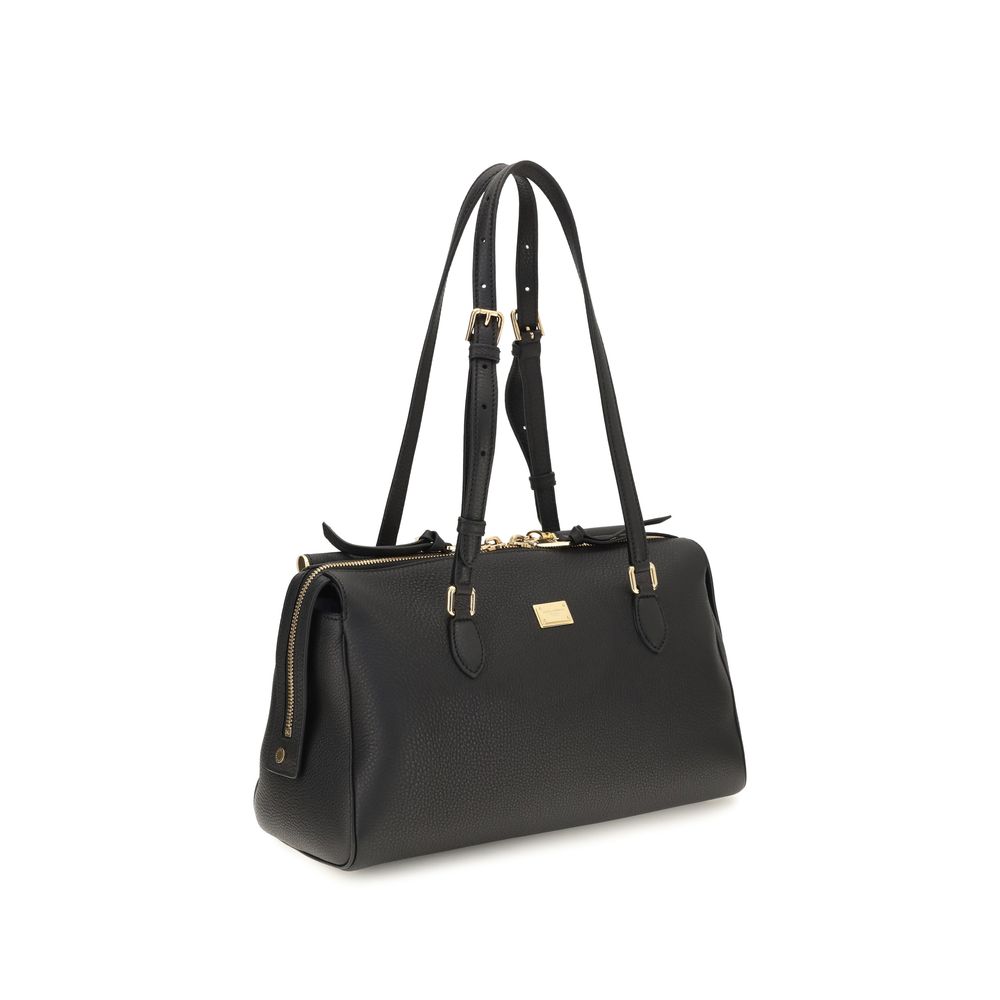 Dolce & Gabbana Black Calf Leather Bos Taurus Shoulder Bag Dolce & Gabbana